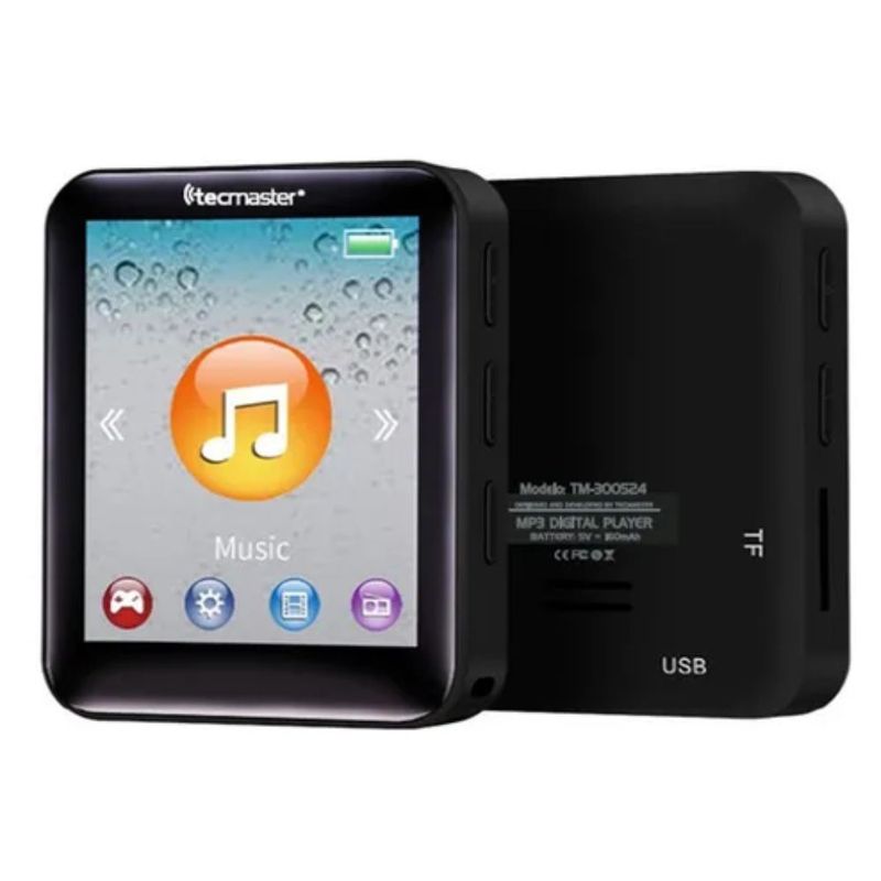 TECMASTER - Reproductor Mp3 Bluetooth Radio Fm 16 Gb + Audifono 3.5 Mm