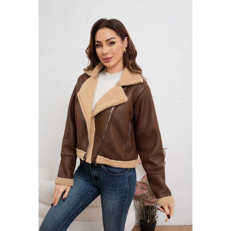 MPROPIA - Chaqueta Tipo Piloto Mujer Cruzada Forro Interior Chiporro Moda 7585