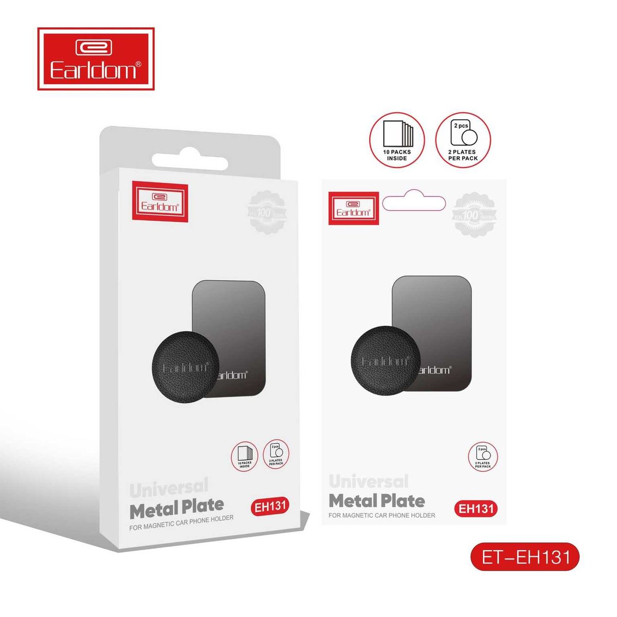 GENERICO - Placa Metálica Universal para Soportes de Auto EH131