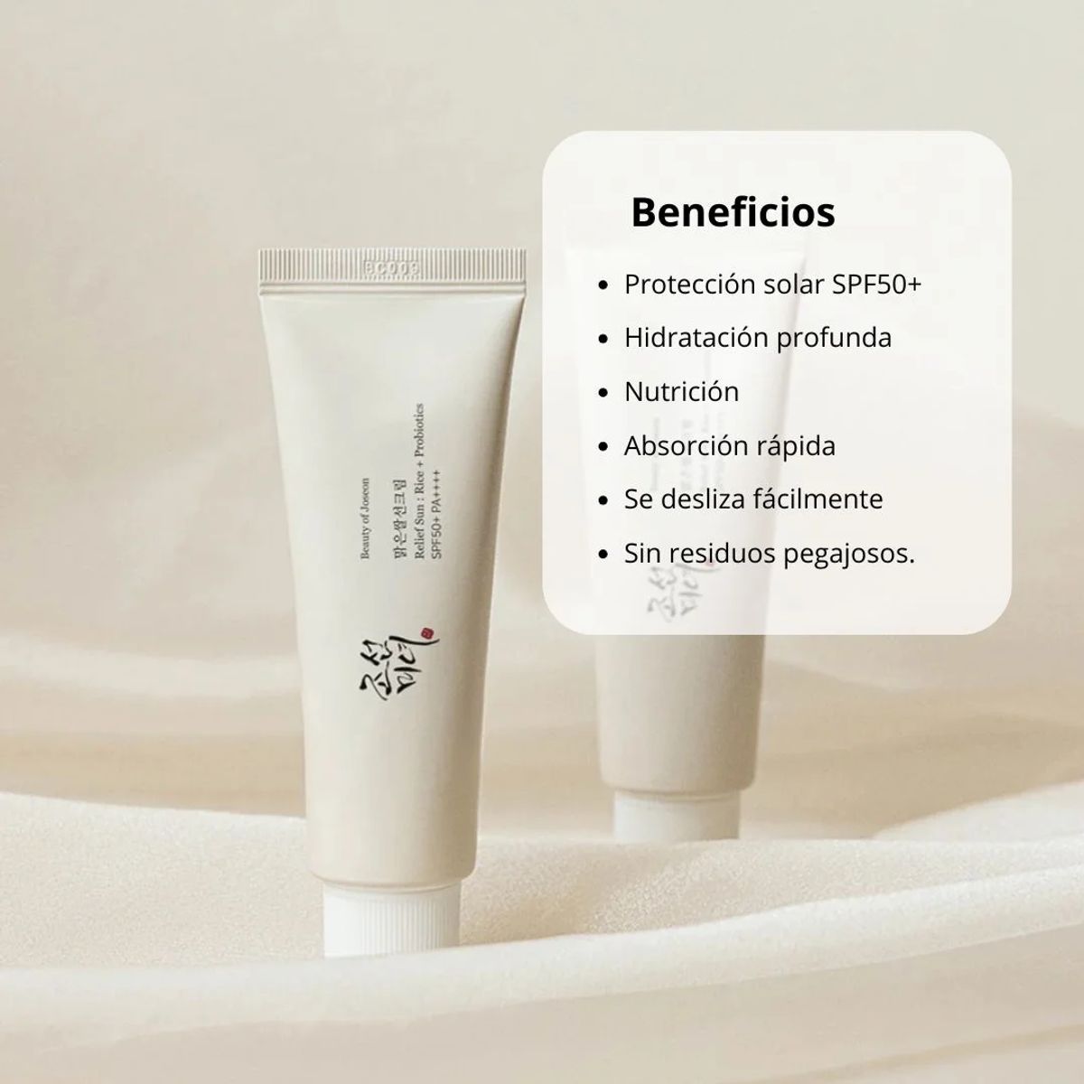 BEAUTY OF JOSEON - Protector Solar Coreano  Rice + Probiotics SPF - 50ml