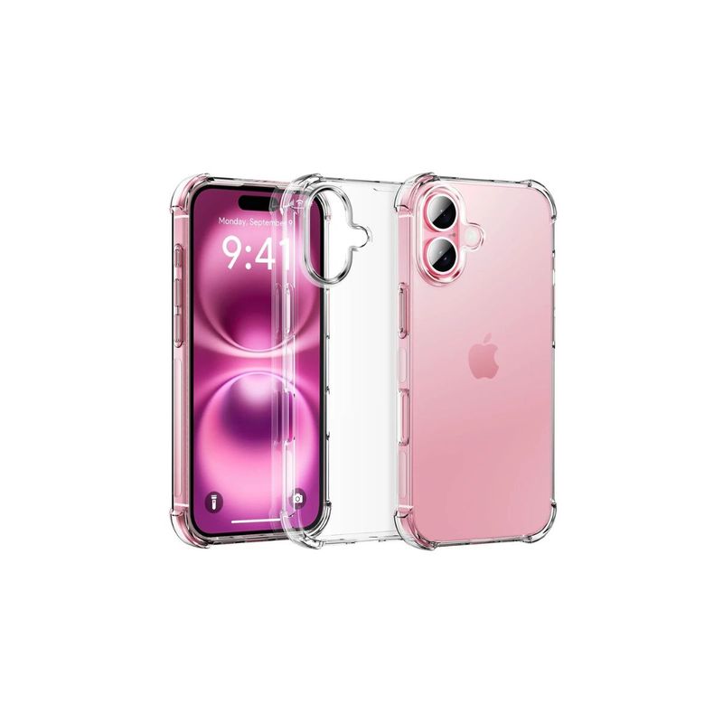 GENERICO - CARCASA PARA IPHONE 16 TRANSPARENTE BORDES REFORZADOS