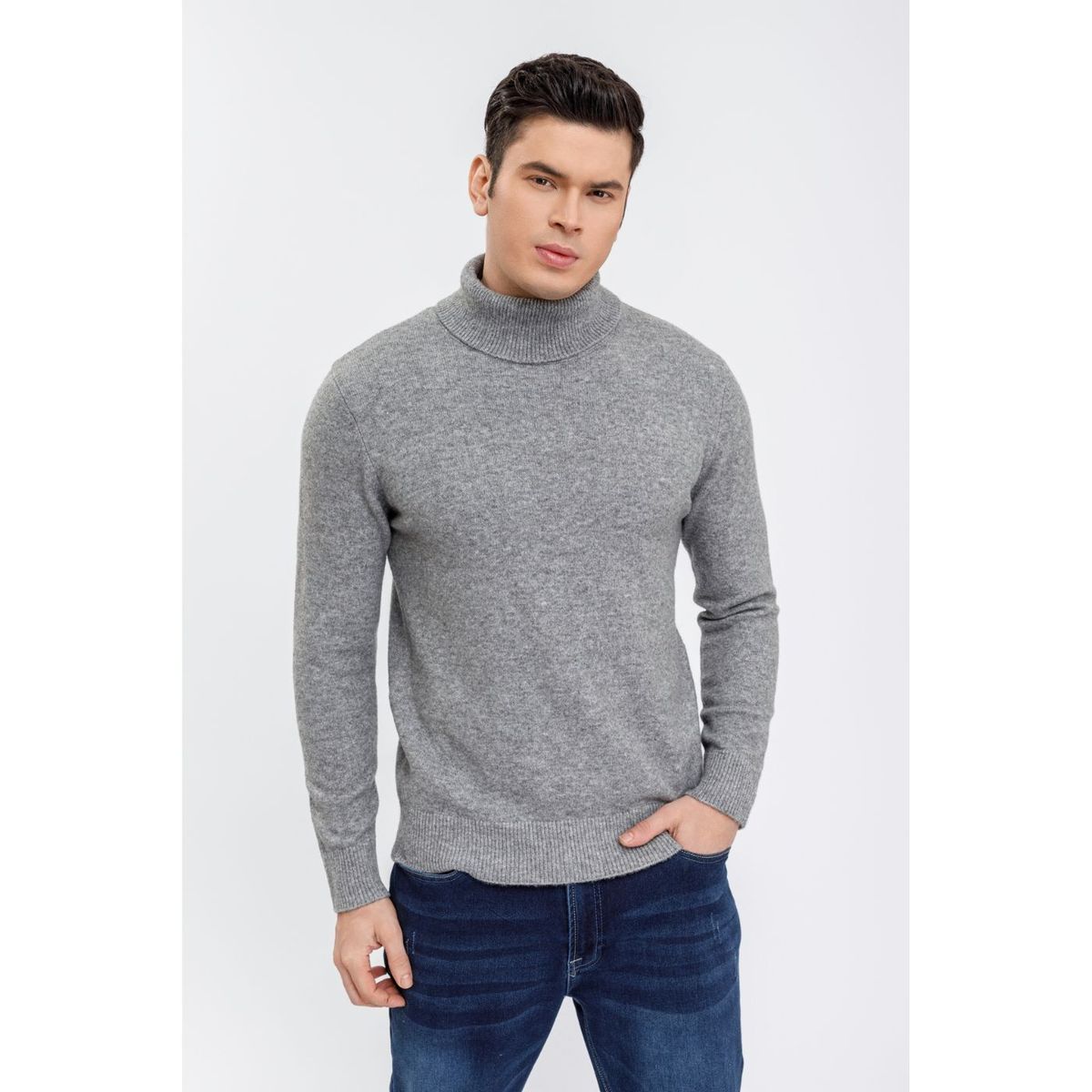 LIKE SHOP - Sweater Hombre Tejido Algodon Cuello Alto Colores 7211