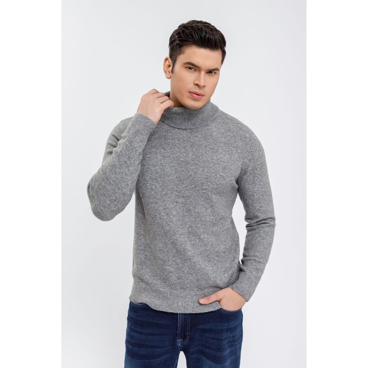 LIKE SHOP - Sweater Hombre Tejido Algodon Cuello Alto Colores 7211