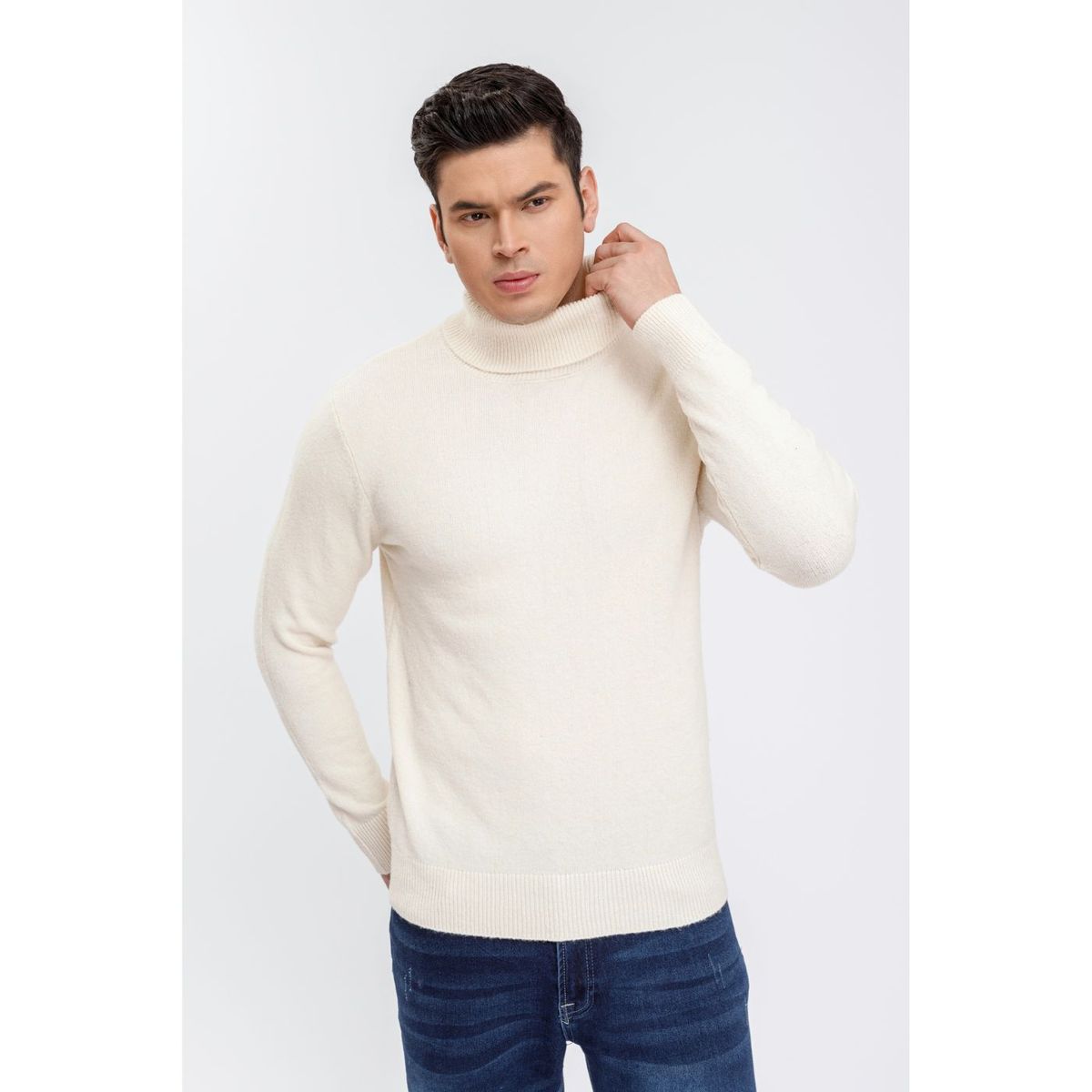 LIKE SHOP - Sweater Hombre Tejido Algodon Cuello Alto Colores 7211