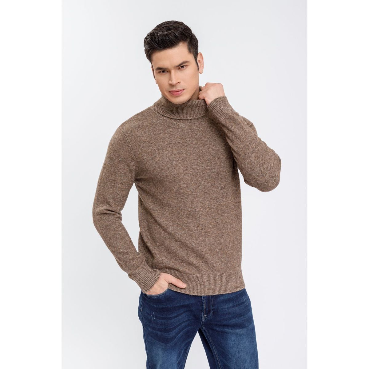 LIKE SHOP - Sweater Hombre Tejido Algodon Cuello Alto Colores 7211