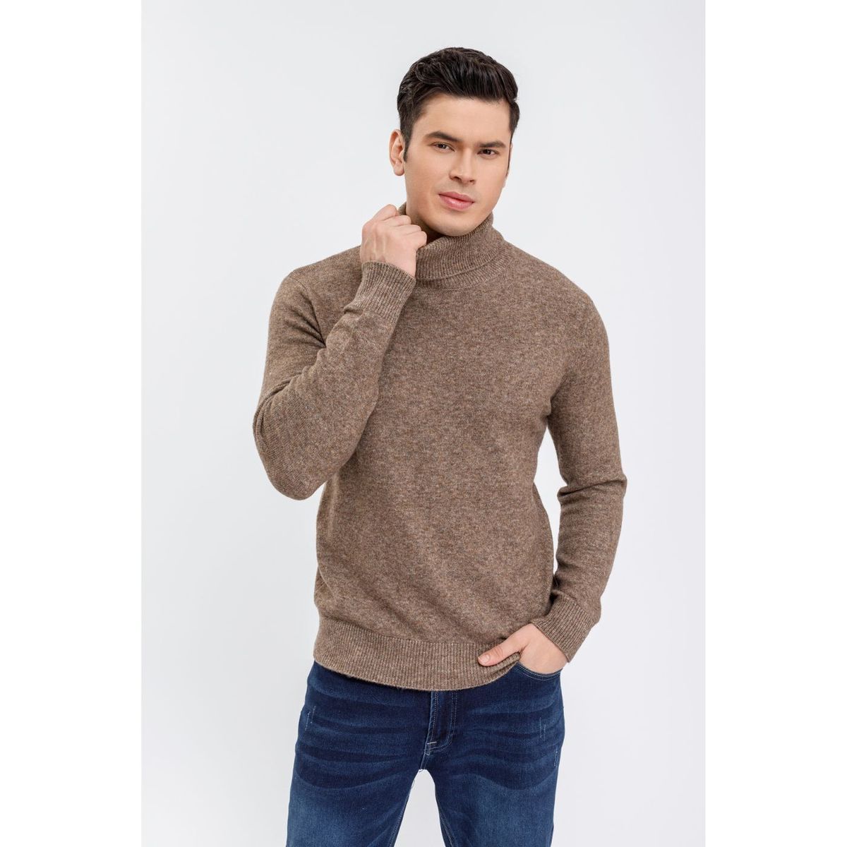LIKE SHOP - Sweater Hombre Tejido Algodon Cuello Alto Colores 7211