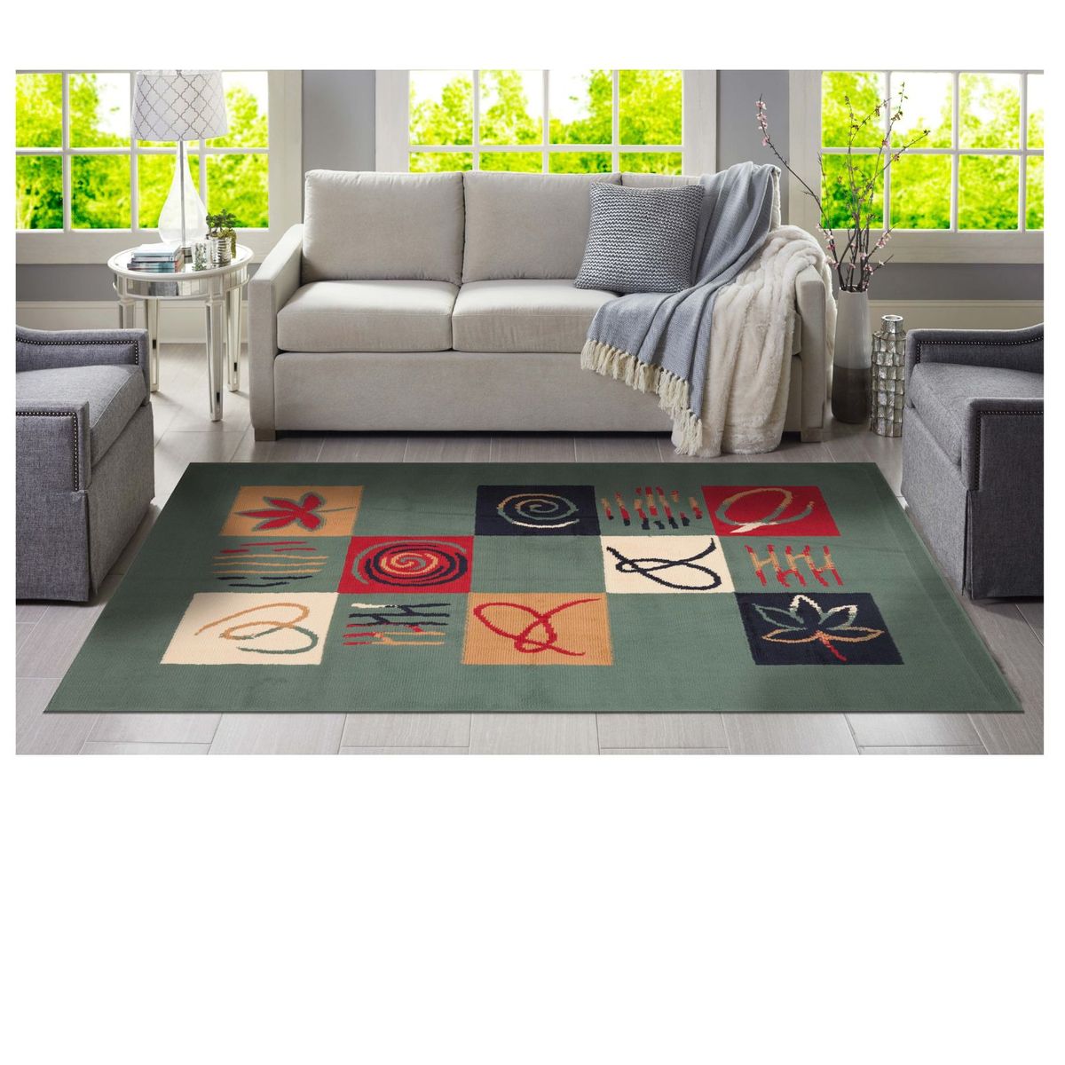 CANNON - Alfombra Amapola Verde 150x200