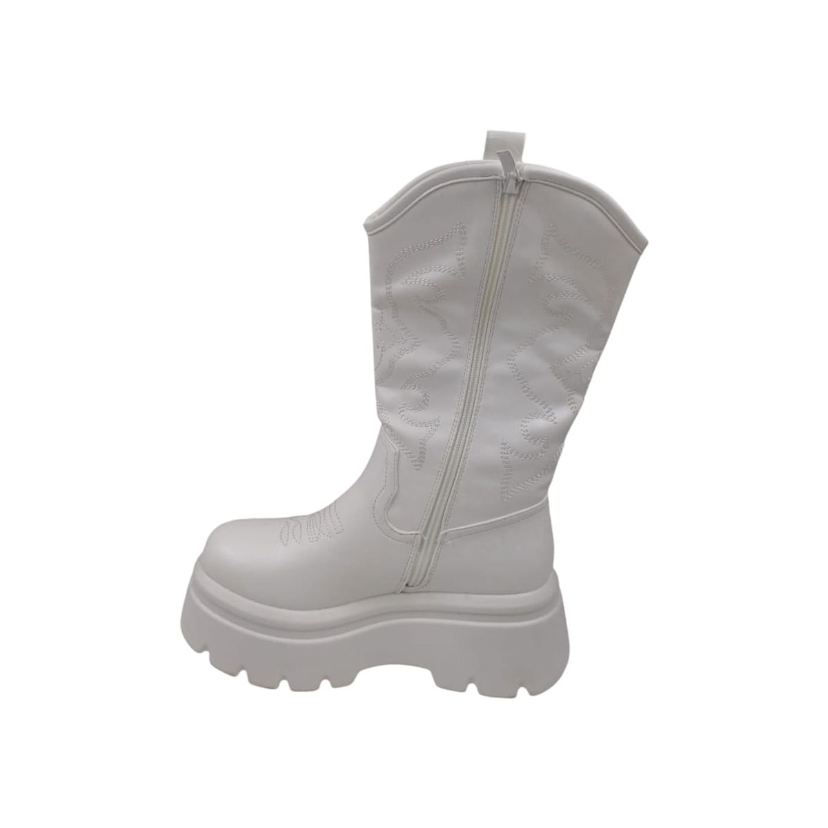 HERIEL - Bota Blanca Plataforma Mujer