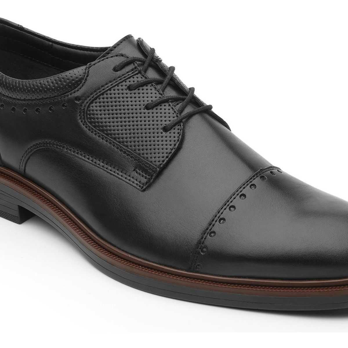 FLEXI - Zapato Hombre Cuero Parker Negro Flexi