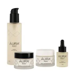 AURA MAY - Set Skincare Crema Dia y Noche Agua Micelar y Aceite Facial