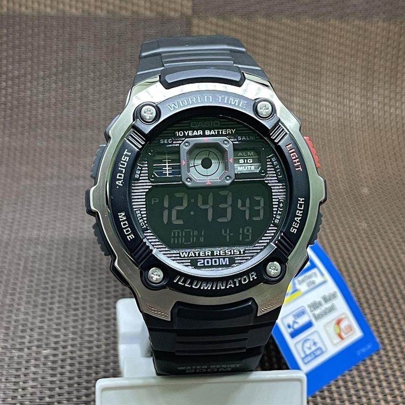 CASIO - RELOJ CASIO AE2000WW-1BV HOMBRE WORLD TIME ILUMINATOR