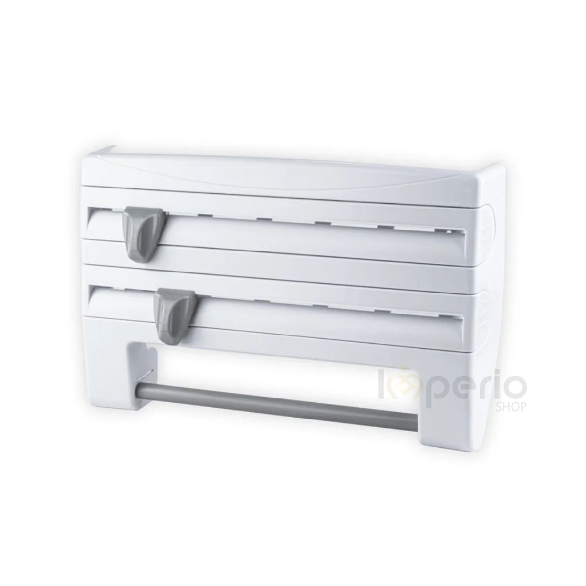 GENERICO - Porta Rollos de Cocina 4 en 1 Dispensador de Aluminio Papel y Especias