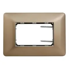 BTICINO - Placa 3 Modulos Titanio Matix SAM503M3TI Con Soporte
