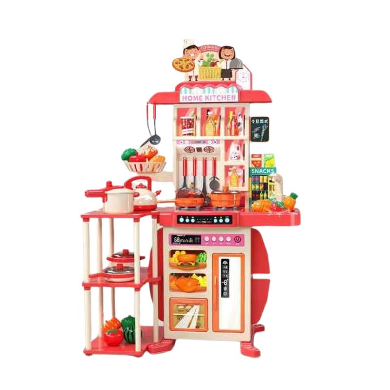 BABYLUNA - Cocina De Juguete Grande 95 Cm 73 Piezas Con Luz Y Sonido