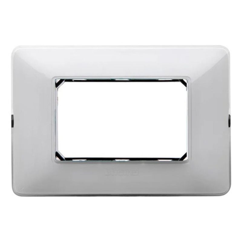 BTICINO - Placa 3 Modulos Bticino Matix Hielo Con Soporte SAM4803CBNF