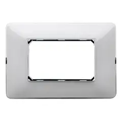 BTICINO - Placa 3 Modulos Matix Hielo Con Soporte SAM4803CBNF