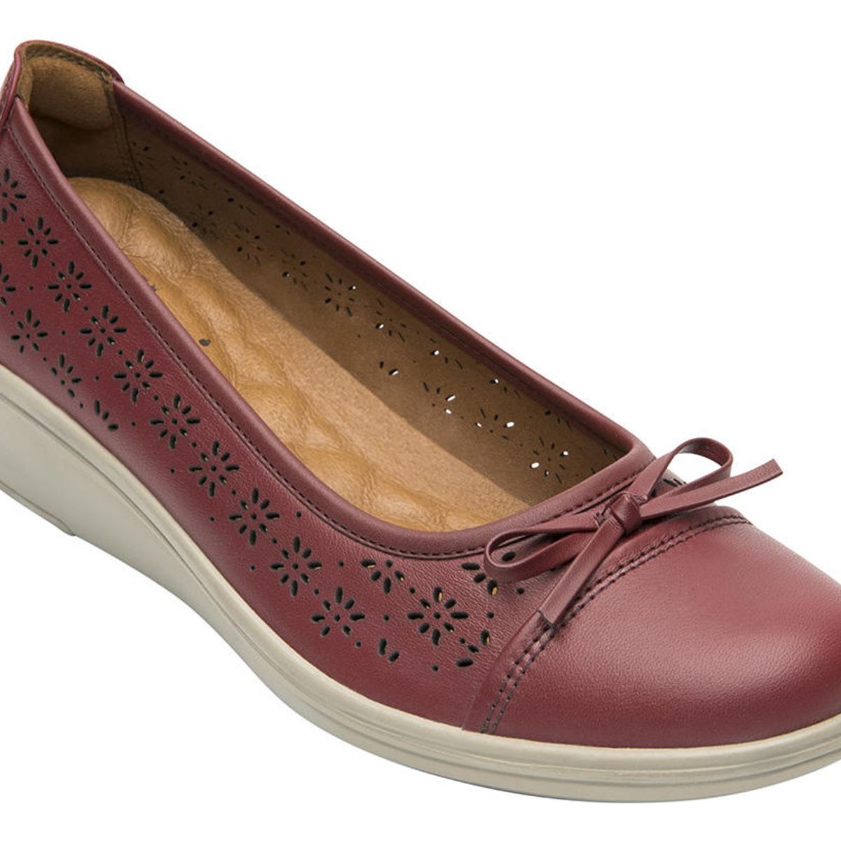 FLEXI - Zapato Mujer Cuero Castaña Rojo Flexi
