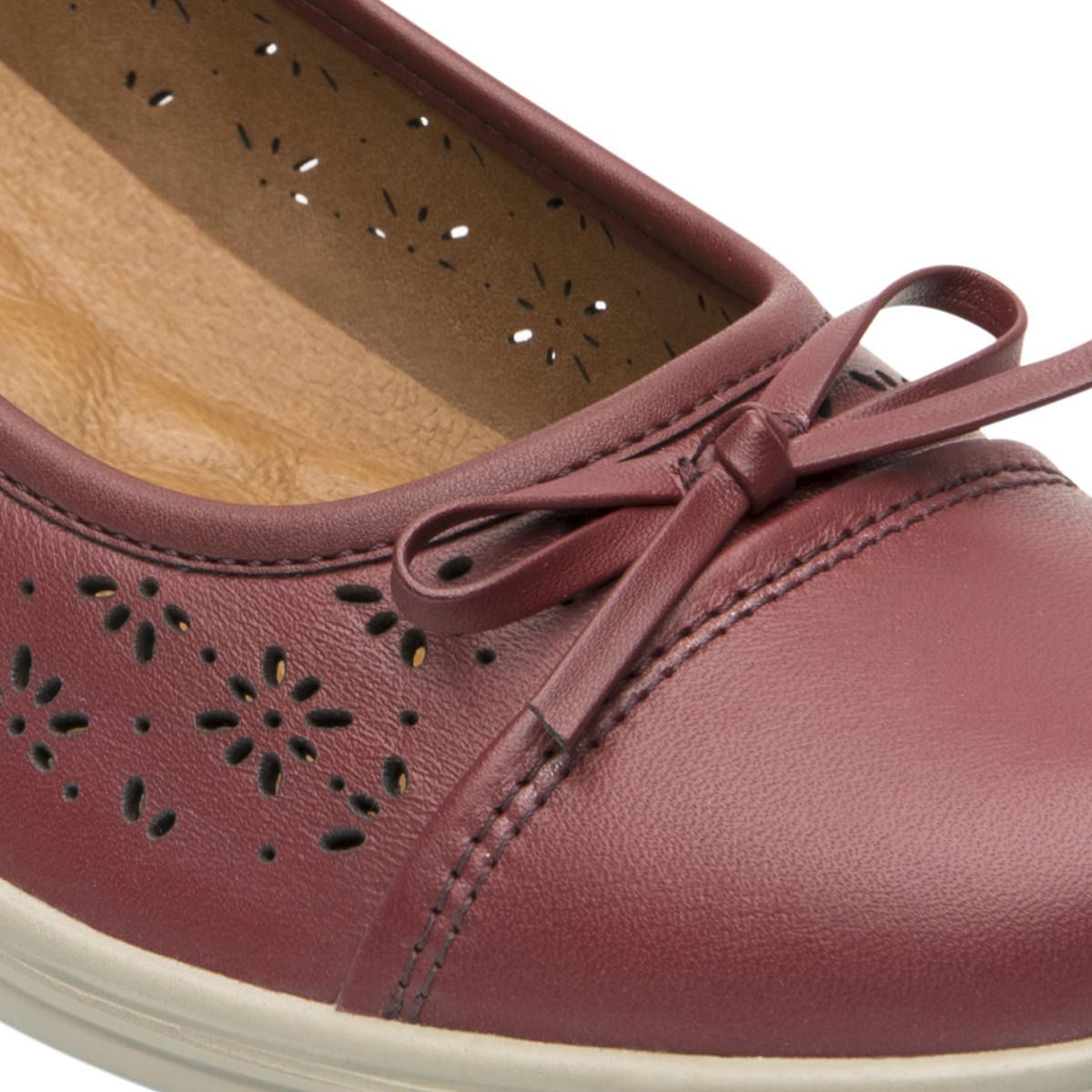 FLEXI - Zapato Mujer Cuero Castaña Rojo Flexi