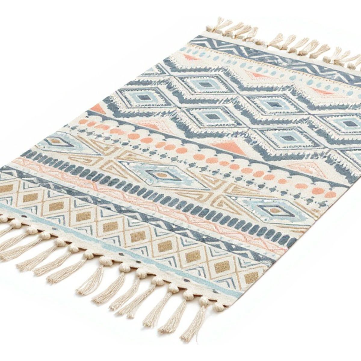 GENERICO - Tapete Bajada de Cama 60x90 cm Suave Lino Con Diseño Étnico 629