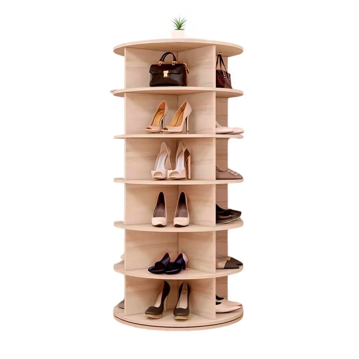 DETODOYMAS - Zapatero Organizador circular 137x60cm Chic Home - Blanco