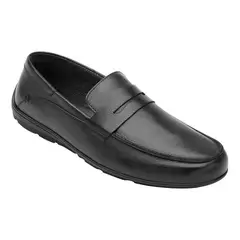FLEXI - Mocasín Hombre Cuero Cos Negro