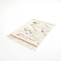 GENERICO - Atractiva Bajada De Cama 60 x 90 cm Lino Con Diseño Floral 730