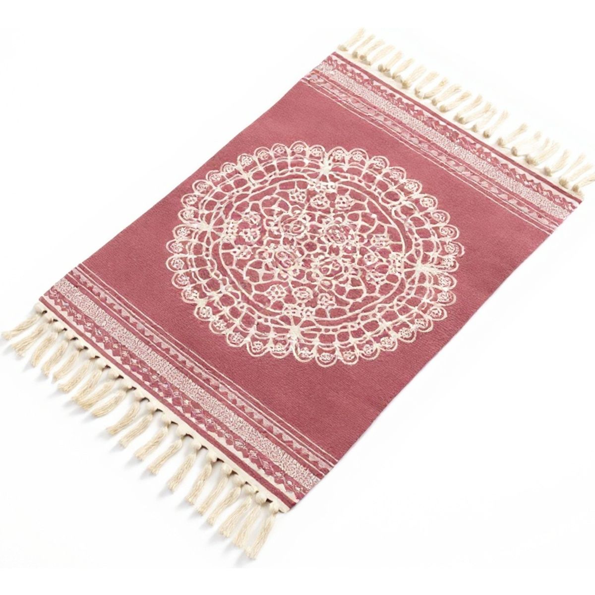 GENERICO - Tapete Bajada de Cama 60x90 cm Suave Lino Elegante Alfombra Mandala 640