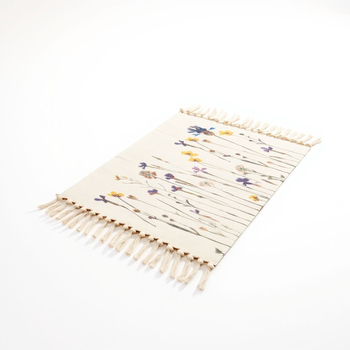 GENERICO - Bajada De Cama 60 x 90 cm Lino Con Diseño Floral 730