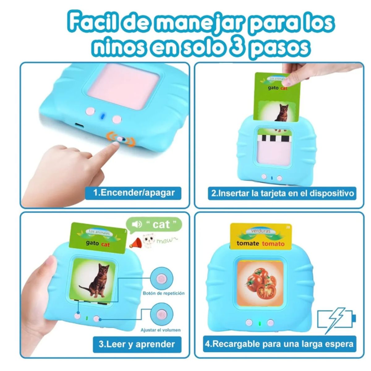 GENERICO - Juguetes Aprendizaje Tarjetas Lectura Español Inglés