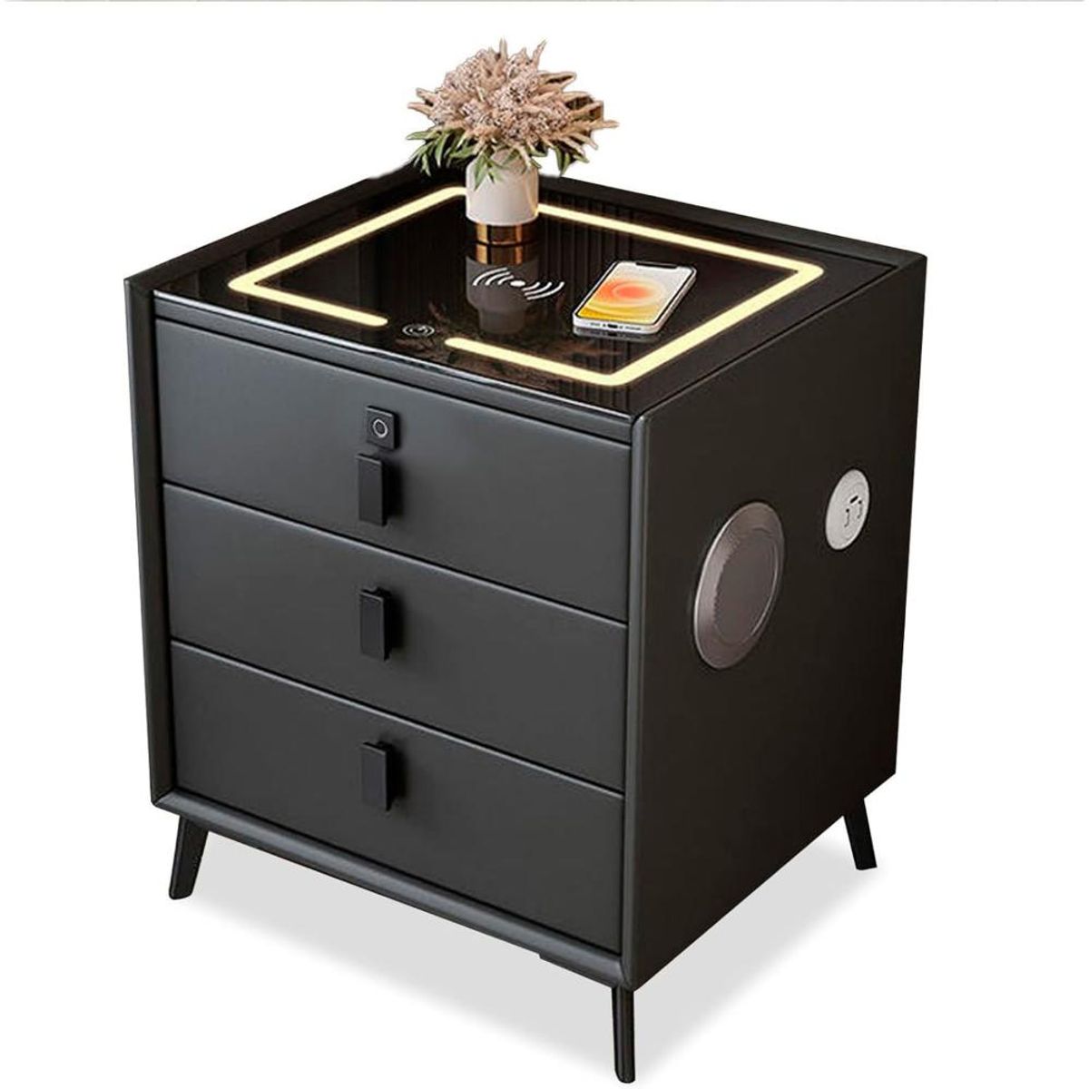 DETODOYMAS - Velador con cargador inalambrico LED y parlantes Chic Home