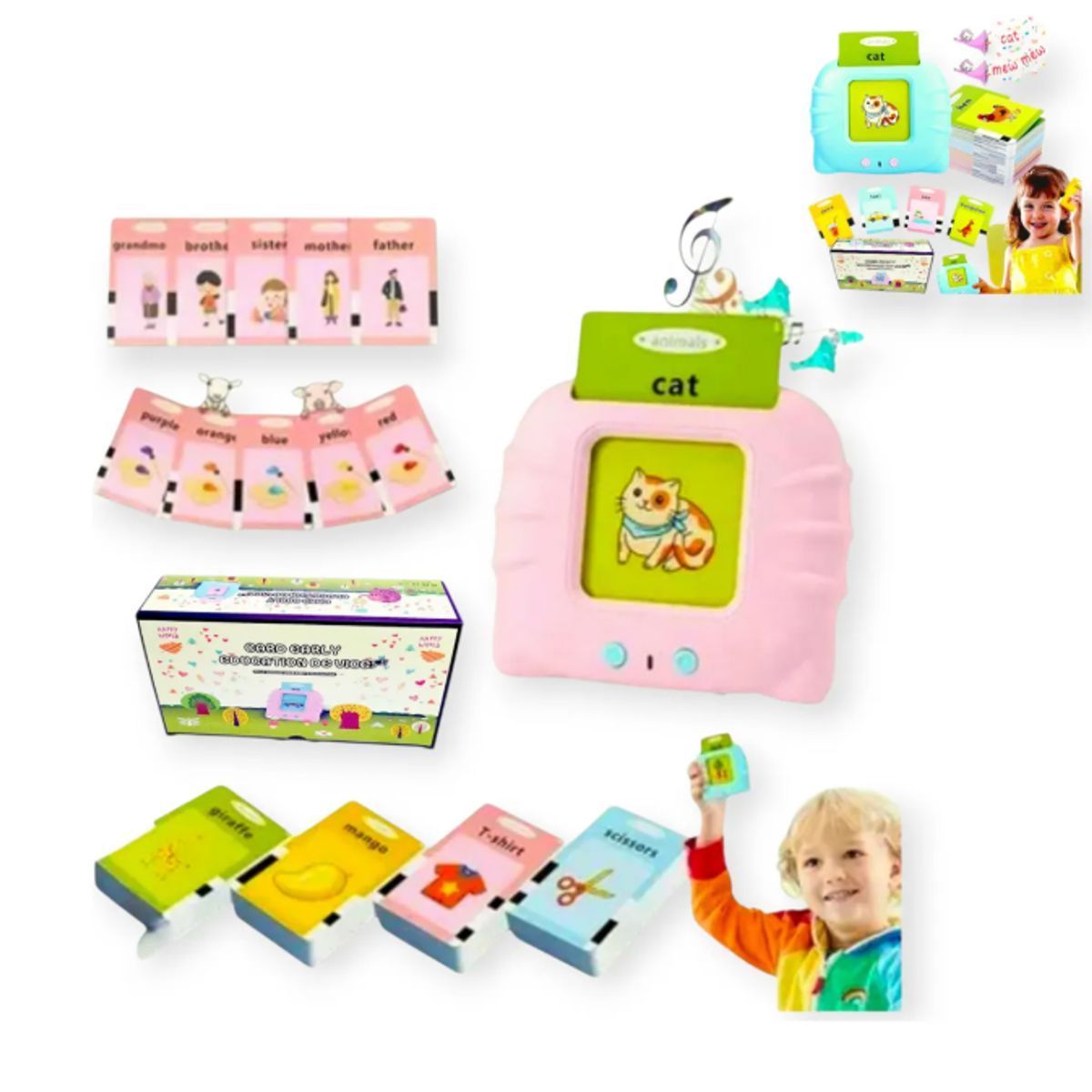 GENERICO - Juguetes Aprendizaje Tarjetas Lectura Español Inglés