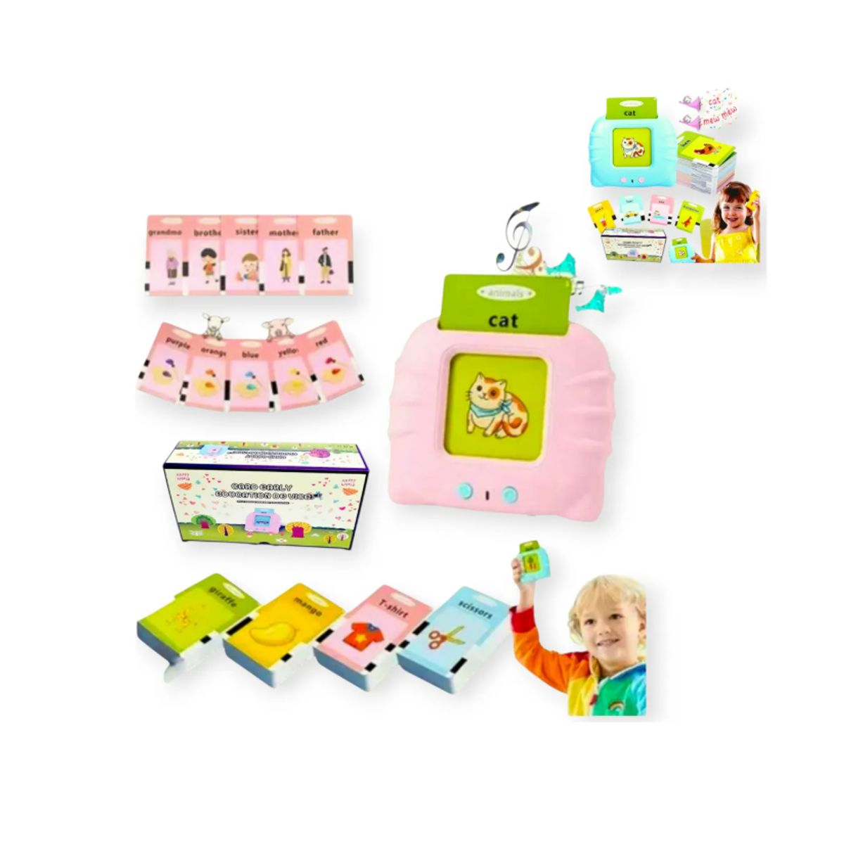 GENERICO - Juguetes Aprendizaje Tarjetas Lectura Español Inglés