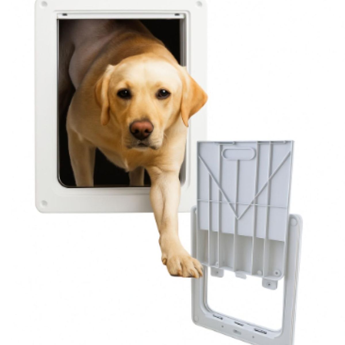 GENERICO - Puerta para Perros con Traba Seguridad 43x36 cm Exterior