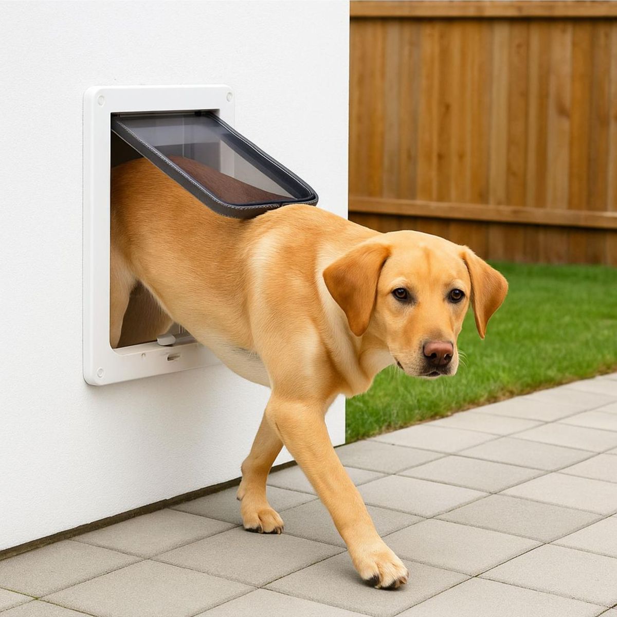 GENERICO - Puerta para Perros con Traba Seguridad 43x36 cm Exterior