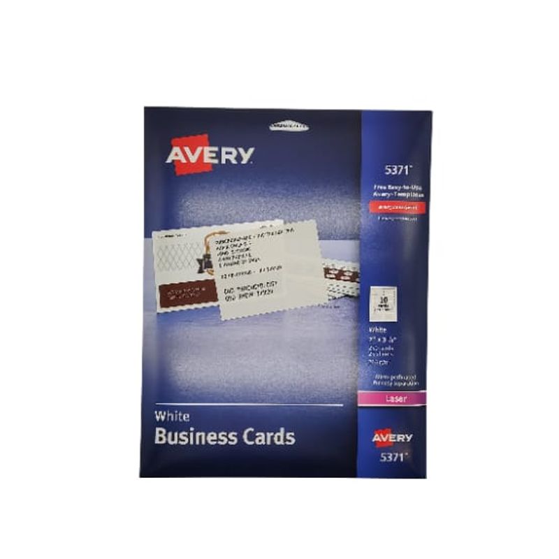 GENERICO - tarjeta de trabajo 5x9cm blanca compatible con Avery5371