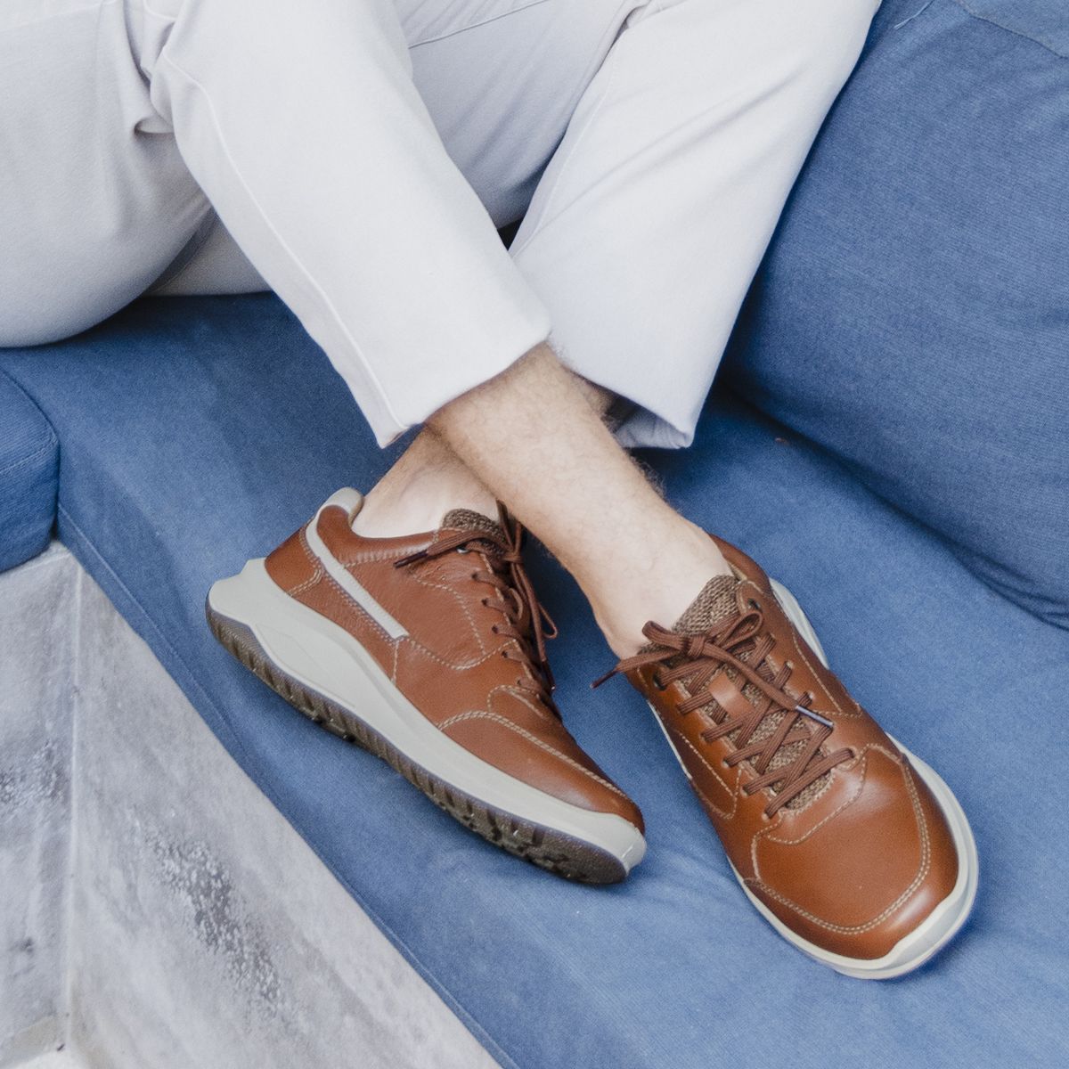FLEXI - Zapatilla Hombre Sanz 419902 Tan Flexi