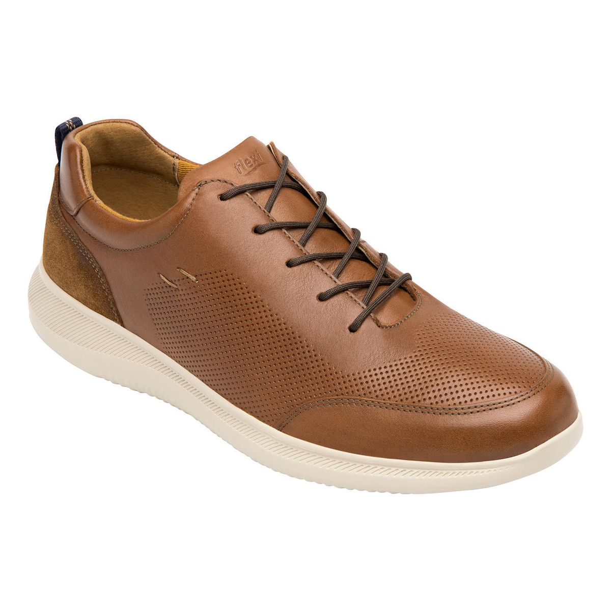 FLEXI - Zapatilla Hombre Cuero Hika Café Flexi