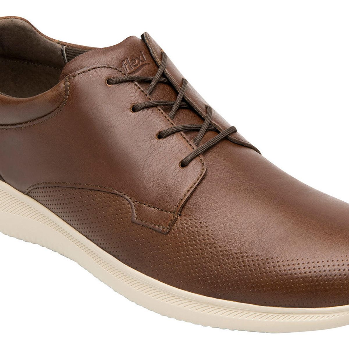 FLEXI - Zapatilla Hombre Cuero Hika Café Flexi