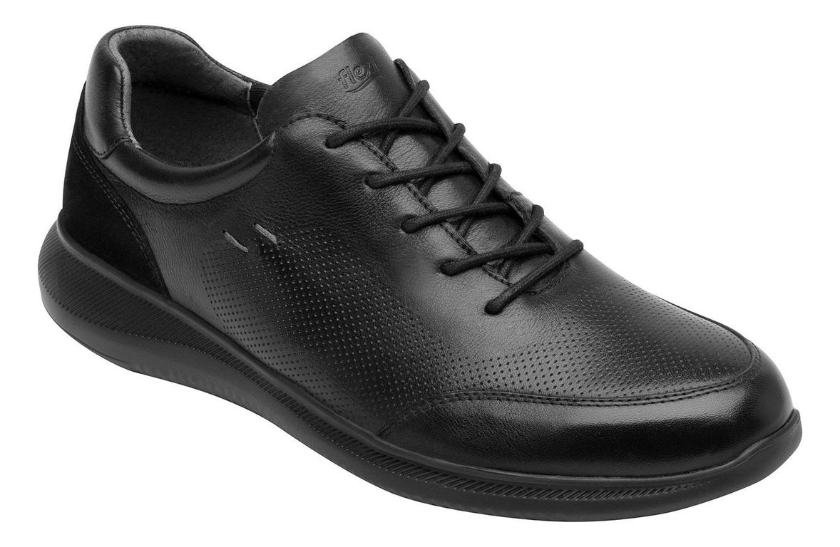 Zapatilla Hombre Cuero Hika Negro