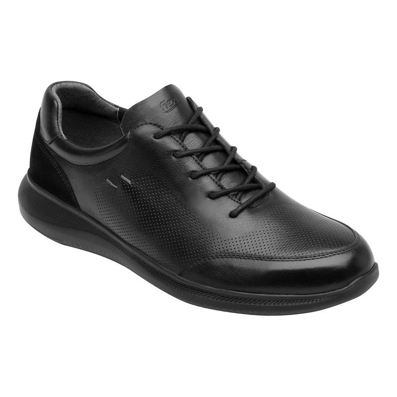FLEXI - Zapatilla Hombre Cuero Hika Negro Flexi