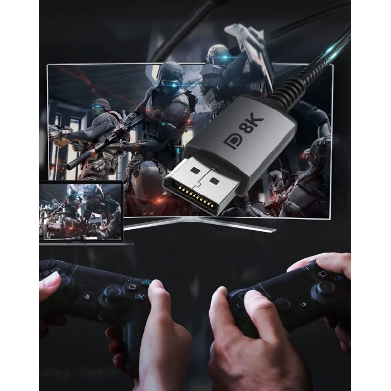 GENERICO - Cable Usb C A Display Port 8k - 4k Thunderbolt 3 (2 Metros)