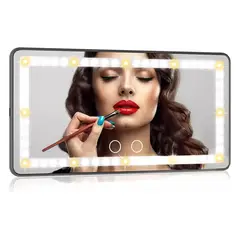GENERICO - Espejo De Maquillaje De Visera De Coche Con 3 Modos Luz Led