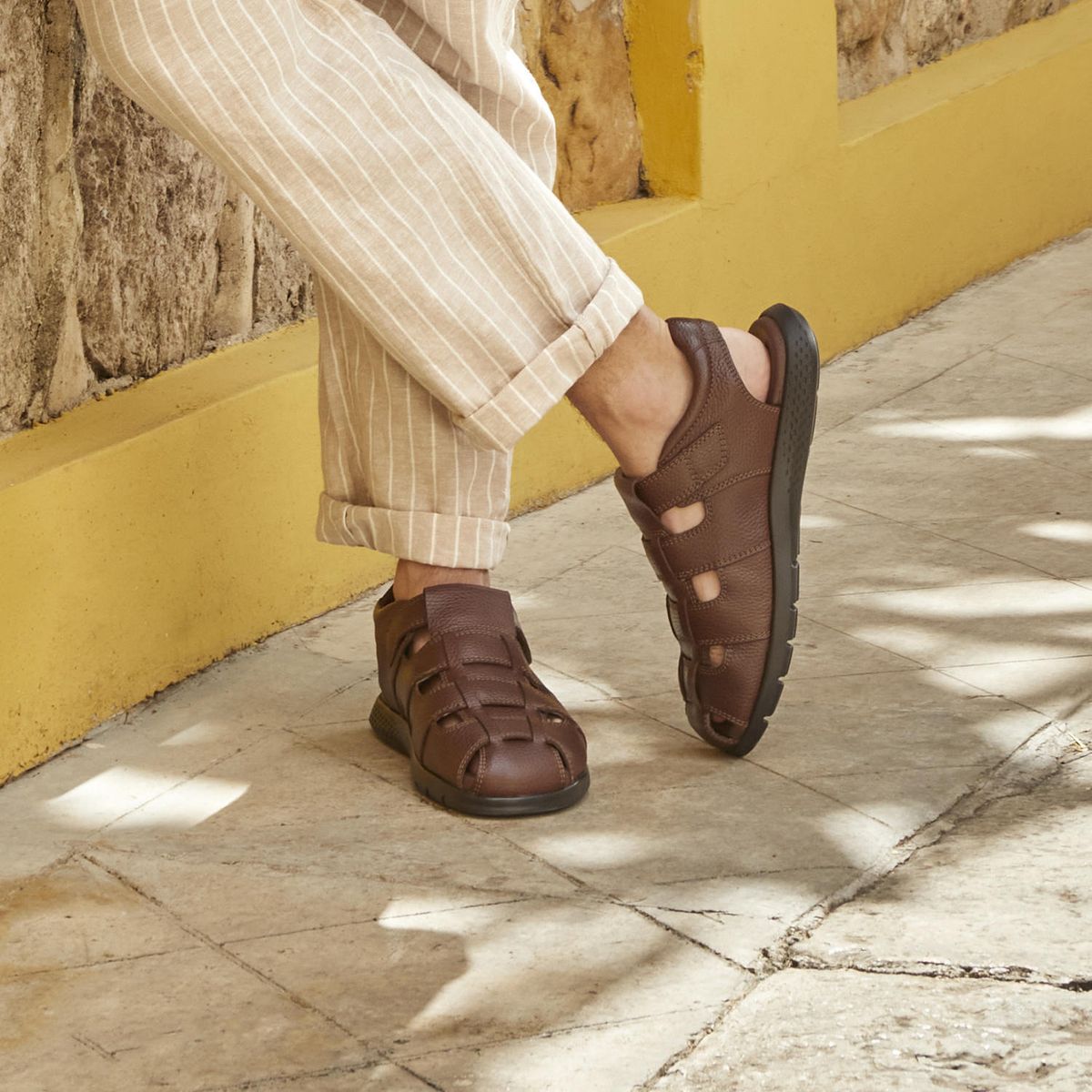 FLEXI - Sandalia Hombre Odin 400026 Café Caoba Flexi