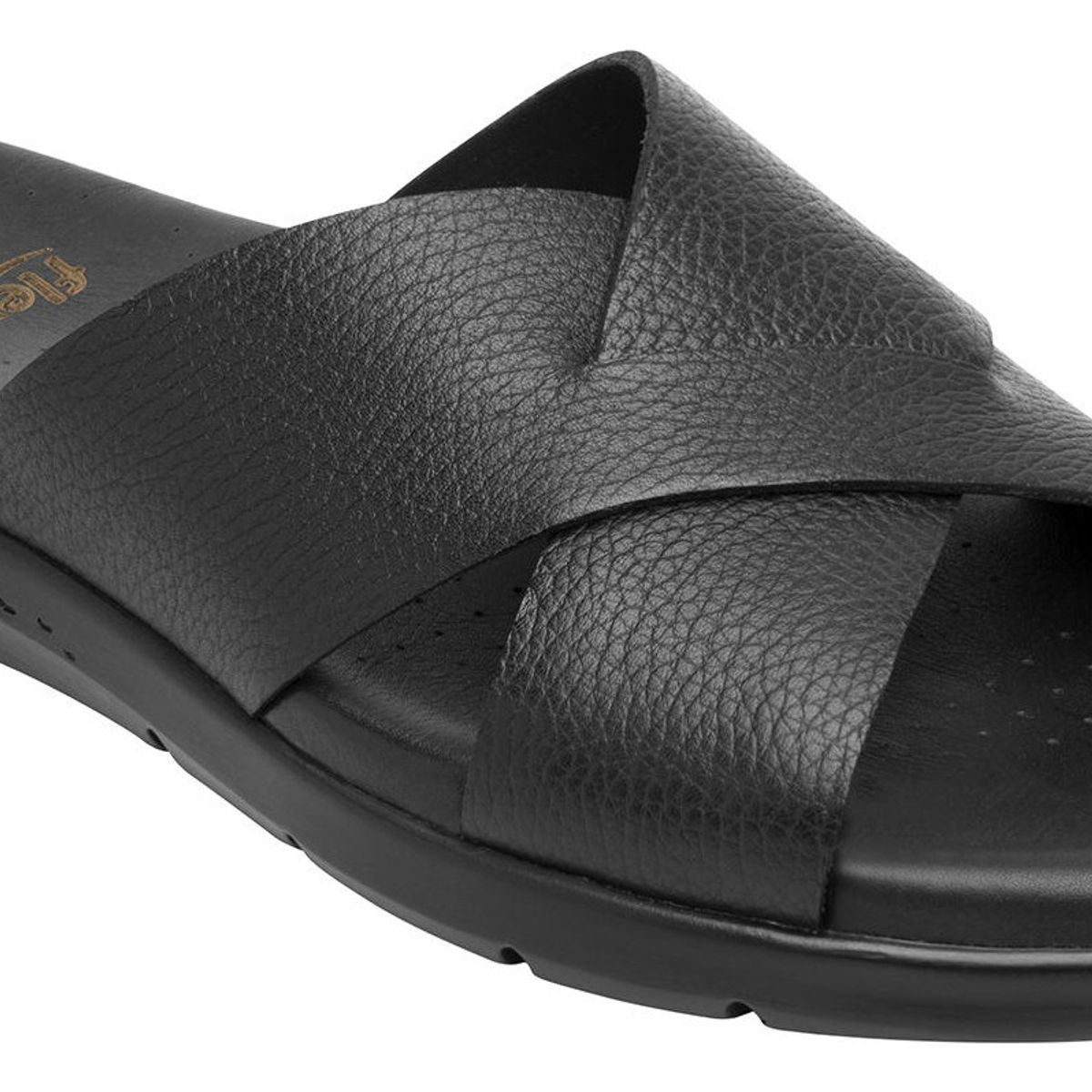 FLEXI - Sandalia Hombre Cuero Odin Negro Flexi