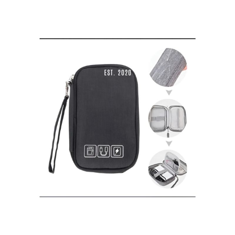 GENERICO - Bolso Organizador De Cables Para Viaje Con Compartimentos Negro