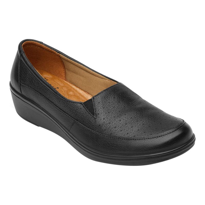 FLEXI - Zapato Mujer Cuero Castaña Negro Flexi