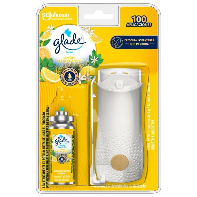 GLADE - Glade Toque Aparato + Repuesto 9g Aroma Limón Refrescante