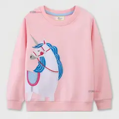 JUMP KIDS - Polerón Algodòn Cuello Redondo Niña Rosado Unicornio