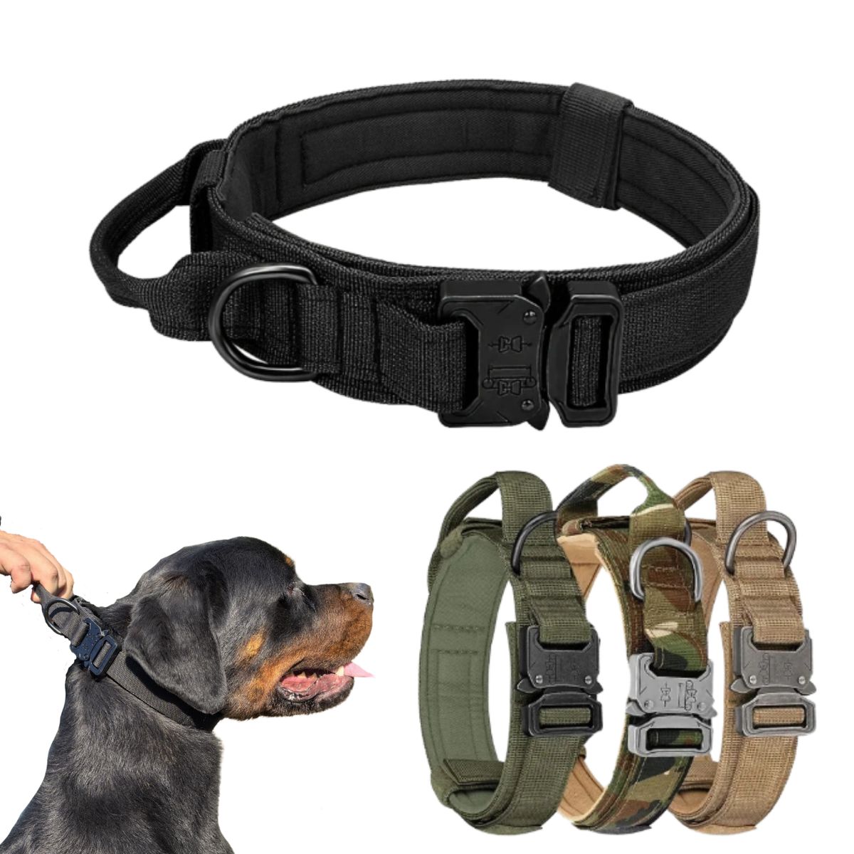 GENERICO - Collar táctico perro Negro L