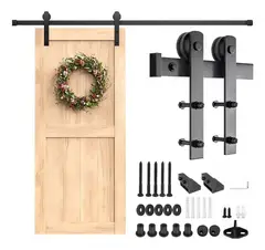 EVERSO - Kit Herraje Riel Corredera Granero 2m Para Colgar 1 Puerta